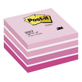 3M Post-it 2028-P Cube Note, tonos de rosa, 450 hojas, 76 x 76 mm
