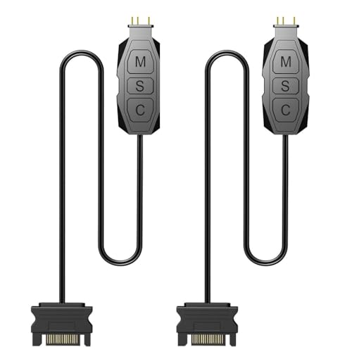 Gebildet Kit Controlador ARGB para Ventiladores Caja RGB PC, Controlador de Ventilador RGB de Alimentación SATA, Concentrador de Ventiladores ARGB para Computadora, Control RGB y Efecto de Luz único