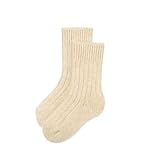 Zaya's Chic House Kids Cashmere Socks – 100% Organic Mongolian Cashmere, Soft & Warm Winter socks for Toddlers & Children (Ages 0–8) (US, Age, 0, 12 Months, Beige)