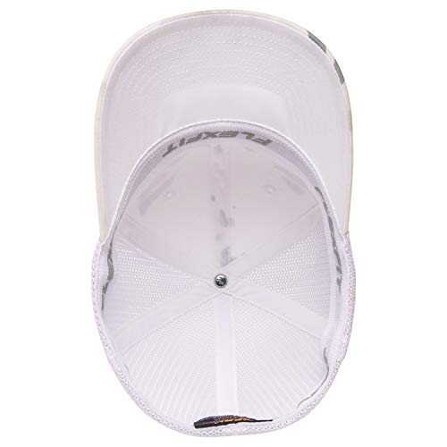 Image of Flexfit Trucker Mesh Fitted Cap | 6-Panel, Mid-Profile, Stretchable Mesh Backing, Flexfit Sweatband, Curved Visor, Silver Undervisor