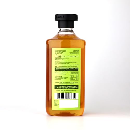 Image of Carmine Zero Sugar Syrup, Raw Mango, Sweetened with Monk Fruit, 330g | Made with Peach, Passion Fruit and Raw Mango | Natural, Plant-Based Sweetener | No Added Sugar or Artificial Ingredients