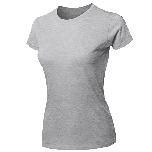 Kit 4 Blusas Feminina Tshirt Algodão Camiseta Baby Look Slim Fit Gola Redonda Básica, Tamanho G