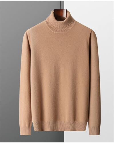 Men's Thickened High Collar Sweater Knitting Long Sleeve Pullovers Jumpers Soft Warm Solid Casual Sweater3