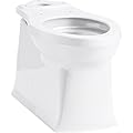 KOHLER K-4144-0 Corbelle Comfort Height Elongated Toilet Bowl with Skirted Trapway, Chair Height Toilet Bowl with Revolution 360 Flushing, White