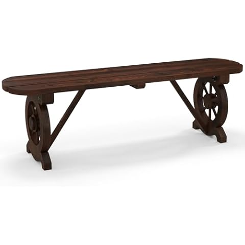 Tangkula Rustic Wood Bench Cover