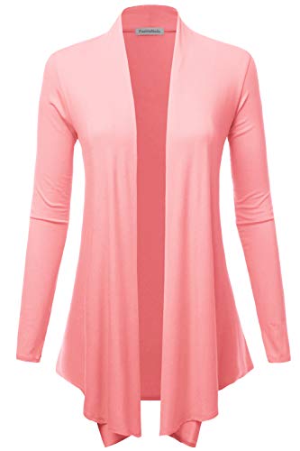 Image of Women's Drape Front Open Cardigan Long Sleeve (S-2X, Made in USA)