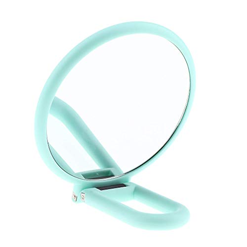 Inzopo Miroir double face grossissement normal 5X/10X - Poignée réglable en position libre pour voyage, rasage, salle de bain, maquillage, vert, X10 X10 Cover