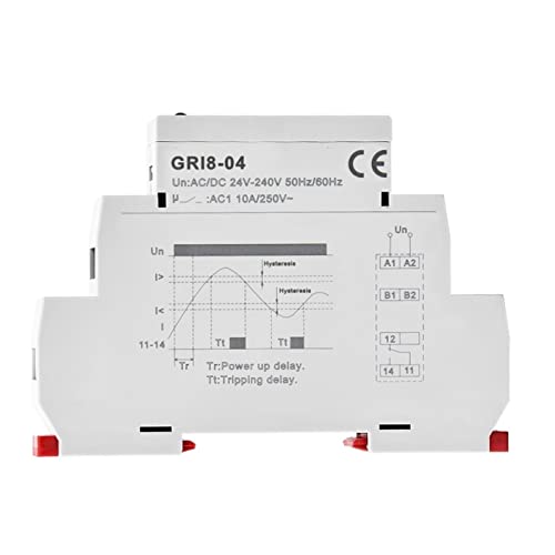 Relé de corriente GRI8-03 con monitor de sobrecorriente para carril DIN 3