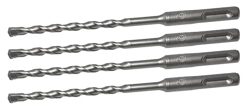 NACX 6mm x 150mm SDS-Plus Rotary Hammer Bit, Masonry Drill Bit Cemented Carbide Spiral Rotary Tool for Brick, Stone, Block, Concrete, 4PCS (Round Shank)