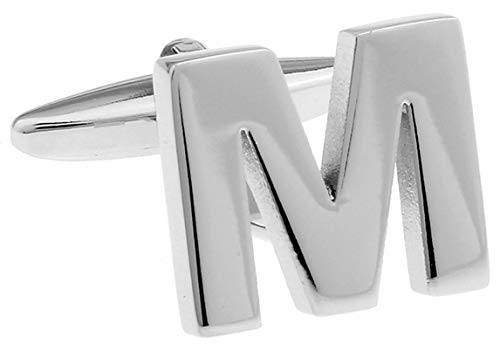 Set de Mancuernas Daesar para Hombre Tuxedo Letra M Plata miniatura 3
