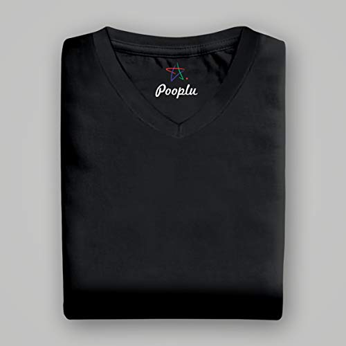 Image of Pooplu Women's Regular Fit Premium Plain 100% Cotton V Neck Half Sleeves, Casual Plain Pootlu Tees and Tshirts.