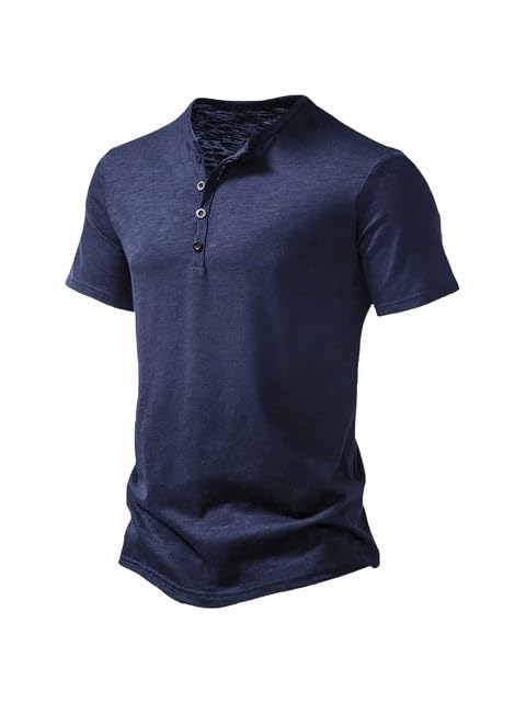 Image of Men's Fashion Henley Neck Half Sleeve T-Shirts