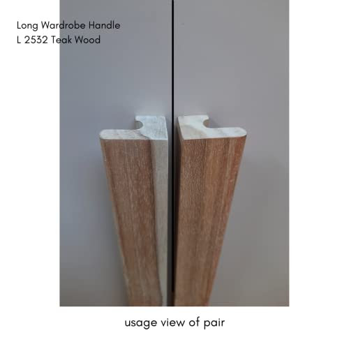 Image of Long Wardrobe Pull Handle 2532 Teak Wood (4 Inch)