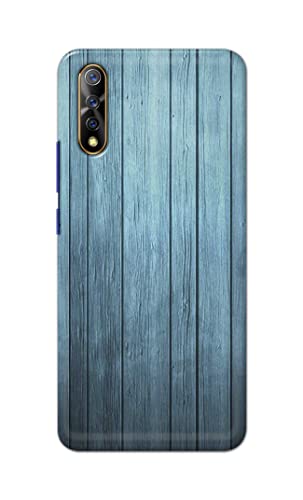 Image of Printed Hard Back Cover Case for Vivo S1 | Vivo Z1x Back Cover (Wooden Blue) -1302
