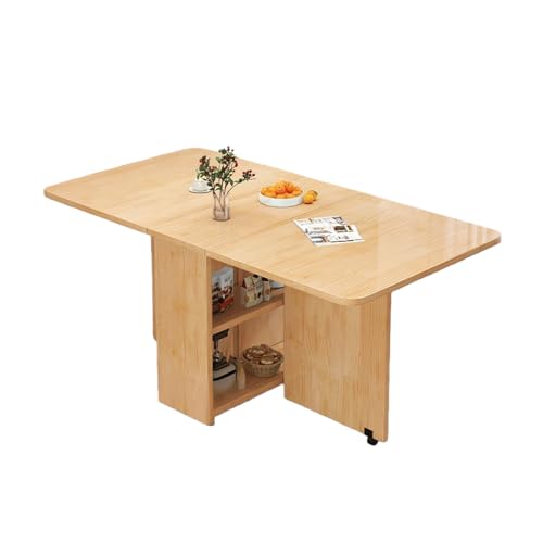 SFJATTA Mesa Consola Plegable transformable, Mesa Extensible de Madera Maciza con alas abatibles, Ideal para Cocina, Comedor y Sala de Estar(100 * 60 * 75cm/39.4 * 23.6 * 29.5in)