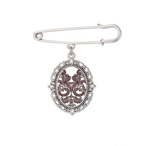 Broche fleur art symétrique taille M pour robe et chemise