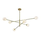 lampadario sputnik moderno,oro 6-lampadari vintage industriali leggeri per soggiorno sala da pranzo camera da letto isola della cucina-oro 114x66cm