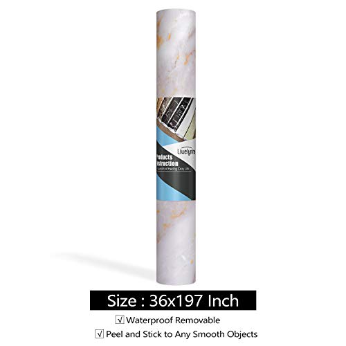 Papier adhésif en vinyle effet marbre de prestige Livelynine 5m