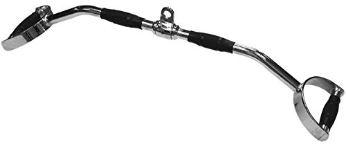 Image of Gyming World Gym Machine Straight LAT Bar, with Double D Handle, High Pulley, Ideal for Triceps, shoulders, & Back Exercise