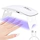 Pavlleen Mini UV Lampe für Gelnägel, UV LED Nagellampe mit USB Kabel, Klein Tragbarer Faltbar UV Lampe Nägel mit 60 und 120-Sekunden-Timer für Nagelstudio, Zuhause, Reisen (Weiß)