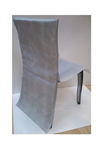Dragée d'amour 10 Housses de Chaise de Mariage jetables (Gris)