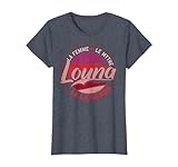 Louna la femme le mythe la légende, est un super slogan pour toute femme qui s'appelle Louna, qu'elle soit mère, sœur, fille, tante, cousine ou collègue de travail. Dans un superbe look vintage & rétro.