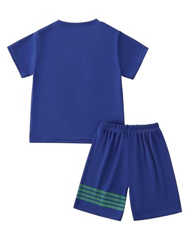 Image of Boys Clothes Short Set 6 Piece Outfit Athletic T-Shirt and Quick Dry Shorts Kids Summer Clothing Set Size 3-14