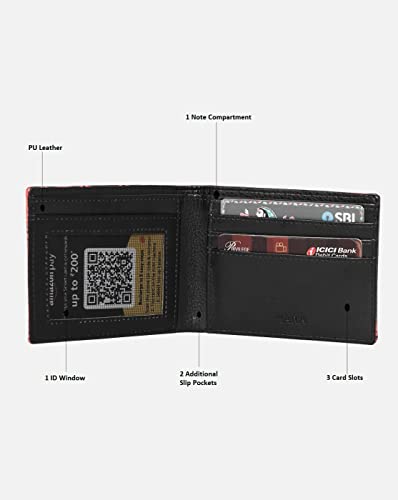 Image of KARA Green Unisex Bifold Wallet | Faux Leather Superhero-Themed Printed Canvas Purse | Comes with a Collectible Metal Tin Box | A Fun, Quirky Gift Idea for Him or Her, for Any Occasion or Birthday