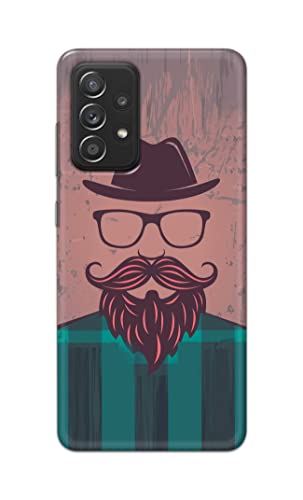 Image of PRINTFIDAA Man Icon with Beard Shirt Hipster Printed Designer Hard Case for Samsung Galaxy A52 / A52 5G (6.5 inch) Back Cover -(e) RPM1001