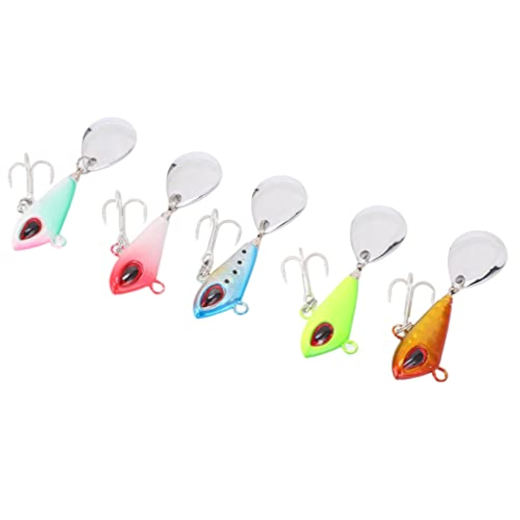 Fishing Lure Metal Bait with 3D Eyes, Anti-Corrosion