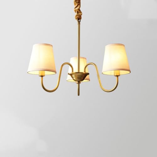 Lustre en laiton antique d'exception à 3 lampes pour illuminer votre salon