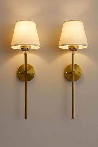 Image of kinis Luxury Modern Gold Wall Lamp | Crystal Accent & Elegant Metal Finish Wall lamp Decorative Wall Sconce Lighting for Bedroom, Living Room, Hallway & Hotel Decor (Pack of 2 with Bulb)