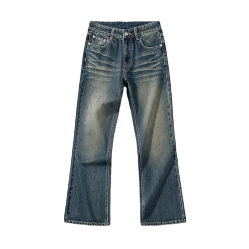 Men's Boot Cut Jeans Flared Pants Loose Vintage Denim Trousers Classic Cowboy Style
