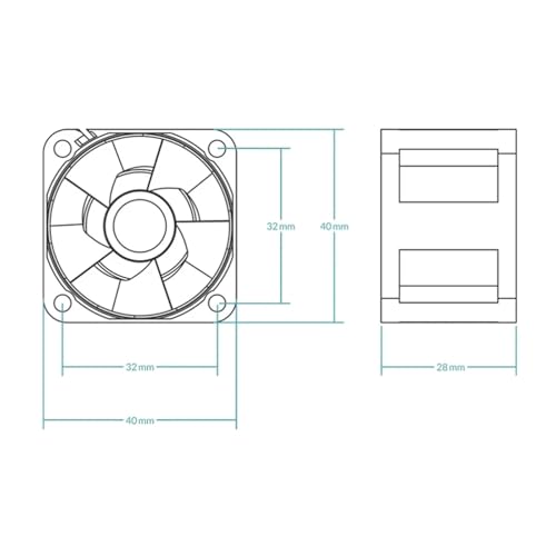 Ventilateur de serveur 40x40x28mm 12V DC pour boîtier informatique noir - 3