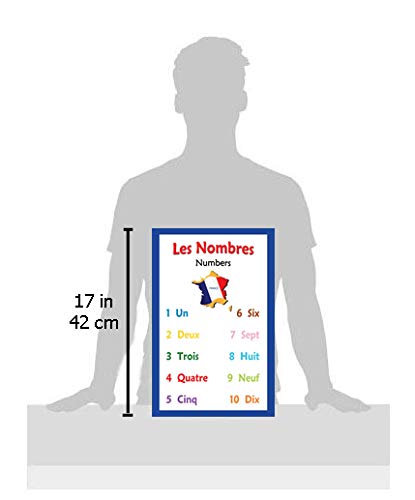 Long Bridge Publishing French Language School Poster - Wall Chart with Numbers in French for Classroom Decor β¦