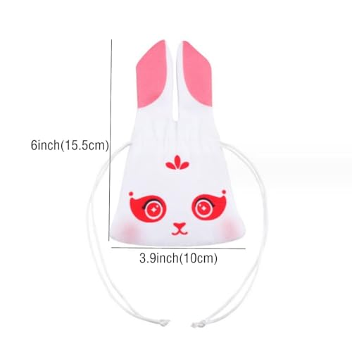 10 bolsas de saco de seda con forma de conejo miniatura 2