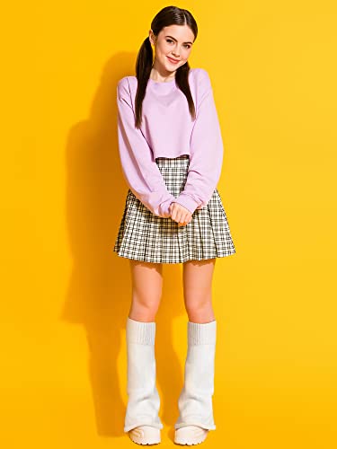 Newcotte 2 Pairs Japanese Style Leg Warmers for Women 80s Kawaii Knit Boot Socks Harajuku Leg Covers Goth Leg Socks2