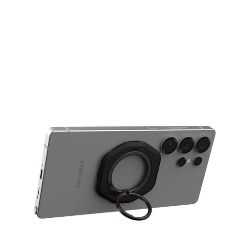Image of Urban Armor Gear UAG Magnetic Phone Ring Stand LT, Compatible with Magnetic Magnet, Removable Metal Finger Ring Grip & 360 Rotation Adjustable Kickstand for iPhone 17 /16, Galaxy S26 /S25 /S24 - Black
