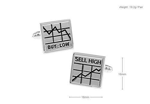 Mancuernillas cuadradas KnBoB plateadas clásicas para hombre miniatura 2