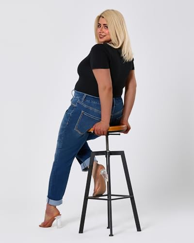 Women's Plus Size Jeans High Rise Skinny Stretchy Jean with Pockets Tummy Control Denim Pants Trendy4