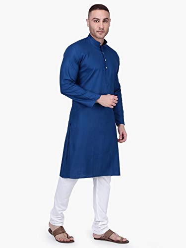 Men's Premium Cotton Solid Kurta with Drawstring Pajama Set Churidar | 21 Colours |3