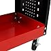 3 Tier Rolling Tool Cart on Wheels, Heavy Duty Utility Tool Cart with Pegboard - Ideal for Repair Shop, Garage, Warehouse(Red)