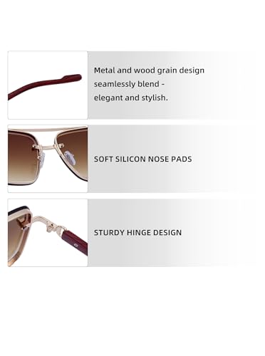 Image of Classic Mens Sunglasses Fashion Gold Frame Shades for Men UV 400 Protection Sunnies(7563)