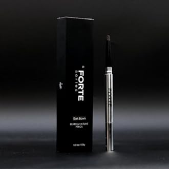 Forte Series Beard and Hairline Shaper, Smudge-Resistant Wax, Precision Brush, Sleek Travel Packaging (Dark Brown)