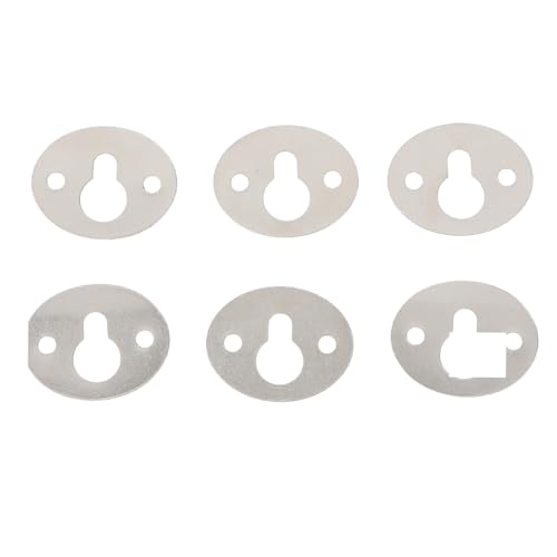 Image of TEHAUX 15pcs Oval Keyhole Hangers for Picture Frame, Iron Shelf Brackets, Easy to Install for Hanging Photos, Mirrors, Cabinets, 0.98x0.78x0.03inch, Silver