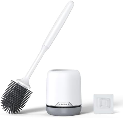 Lefree Silicone Toilet Brush and Holder, Bathroom Cleaner Brush S...