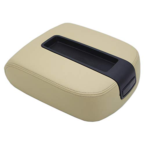 Ezzy Auto Beige Center Console Lid Armrest Cover for Chevy Avalanche Silverado Tahoe GMC Yukon XL Sierra 2007 2008 2009 2010 2011 2012 2013 2014