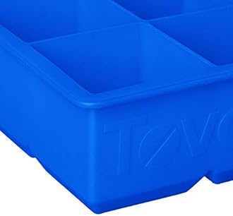 Tovolo Large 2” King Cube Ice Tray Pack of 2 Stratus Blue Ice Cube Trays for Whiskey Cocktails Smoothies, Big Square Ice Cube Mold Silicone Freezer Tray for Perfect Cubes BPA Free Dishwasher Safe