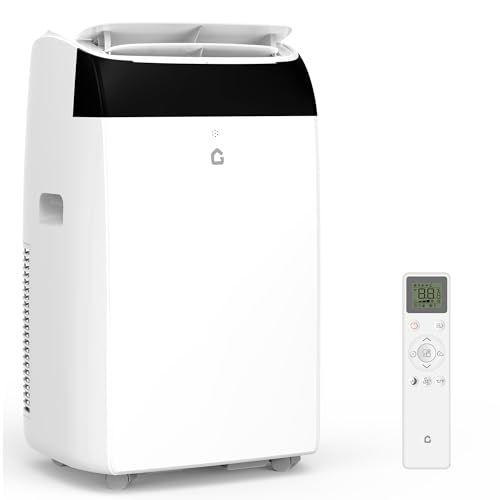 GarveeTech 12,000 BTU Portable Air Conditioner with Dehumidifier & Fan, Quiet Portable AC Units for Rooms, Remote, Timer, Auto Swing, Room Air Conditioner Cools Up to 550 Sq.Ft., White Top