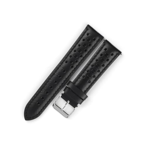 EDVTK35 - Correa de reloj hecha a mano de piel de cera de aceite suave de 18 mm, 19 mm, 20 mm, 21 mm, impermeable, porosa, transpirable, liberación rápida, para hombre, 21mm, Cuero, Sin piedra
